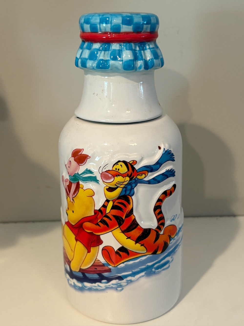 Disney’s Winnie the Pooh in Boston and friends ceramic milk bottle jug vintage